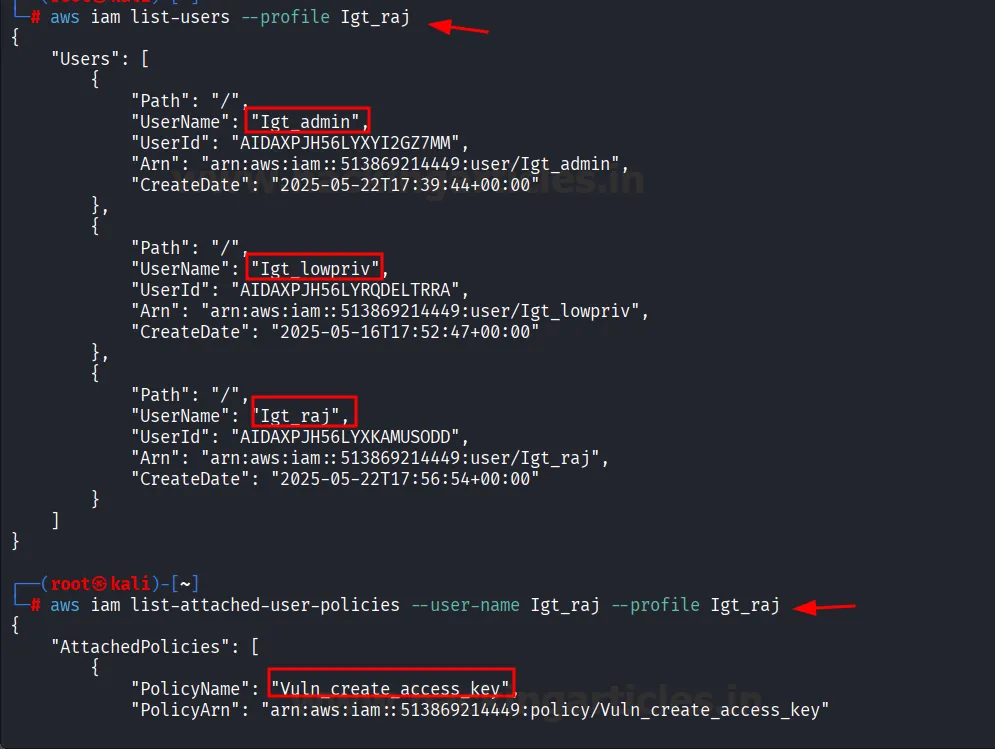 AWS IAM CreateAccessKey Privilege Escalation
