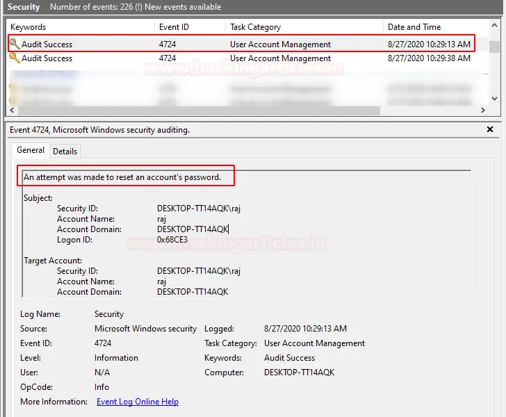 Windows Account Management Event (Part 1)