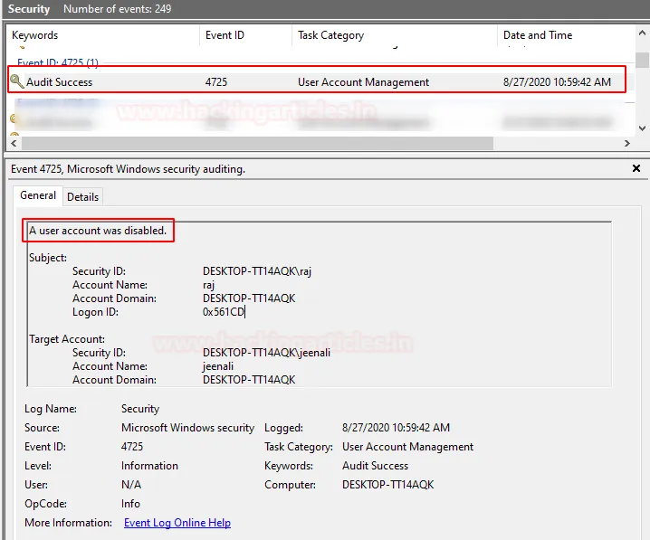 Windows Account Management Event (Part 1)