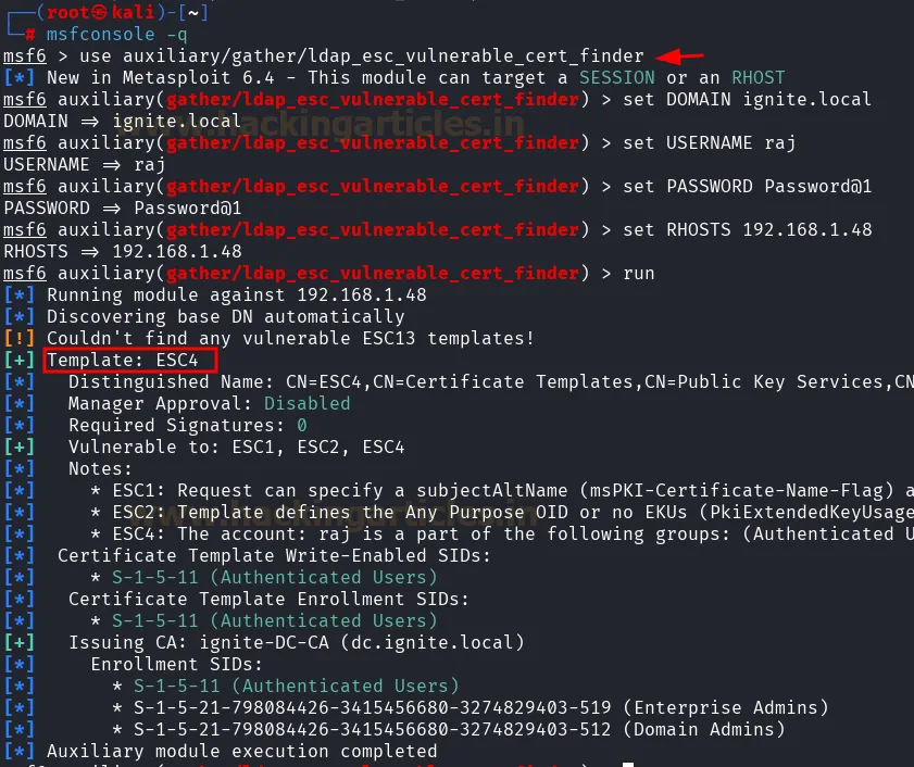 ADCS ESC4 - Vulnerable Certificate Template Access Control