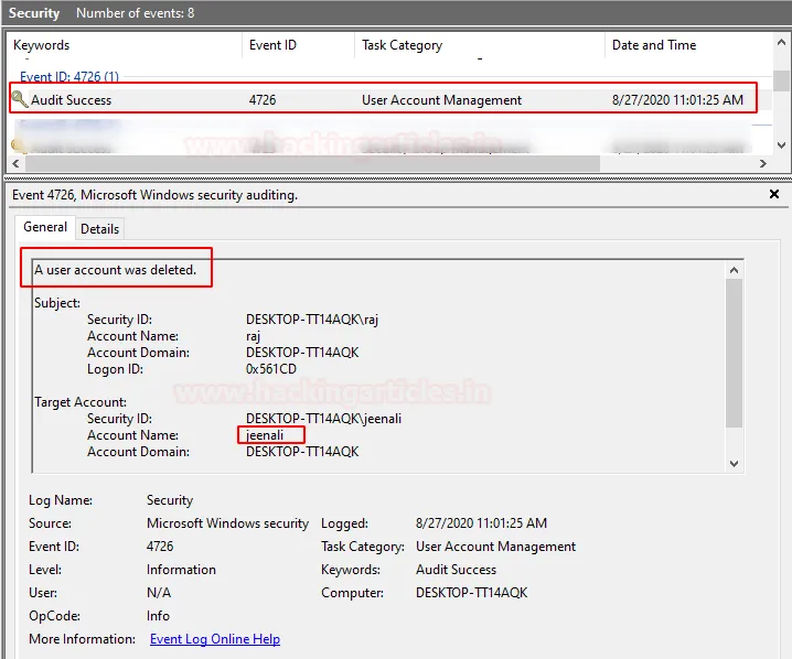 Windows Account Management Event (Part 1)