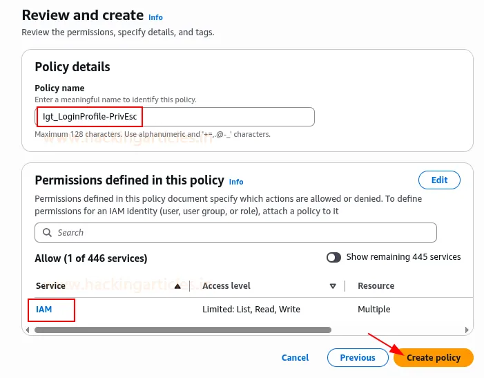 IAM CreateLoginProfile abuse
