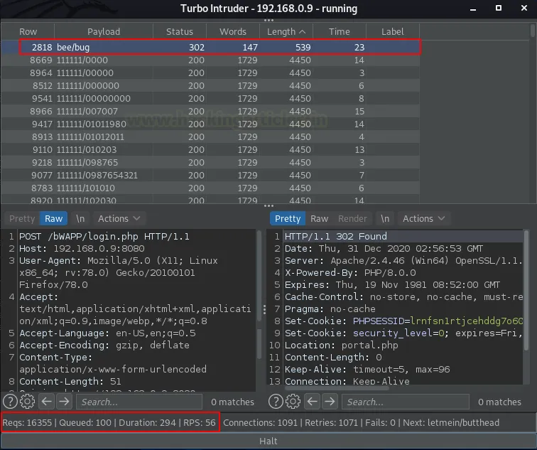 Burp Suite Turbo Intruder