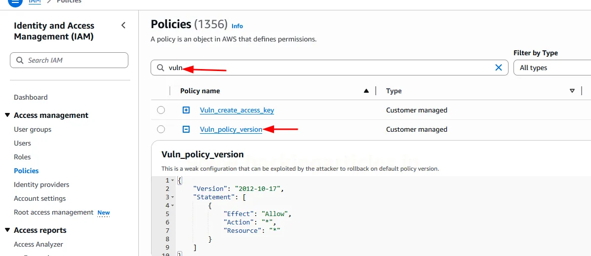 AWS IAM Policy Version Privilege Escalation