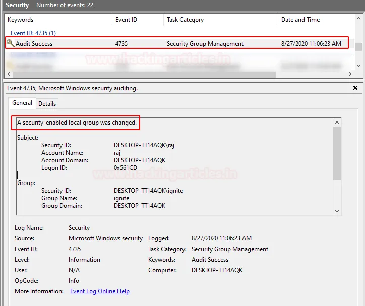 Windows Account Management Event (Part 1)