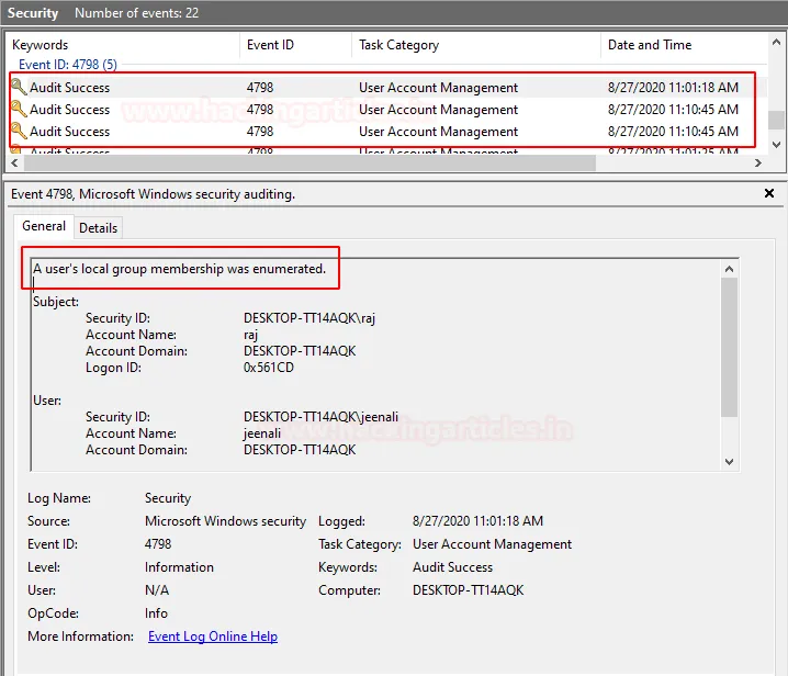Windows Account Management Event (Part 1)