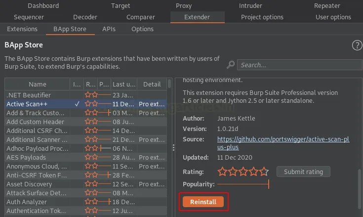Burp Suite Active Scan