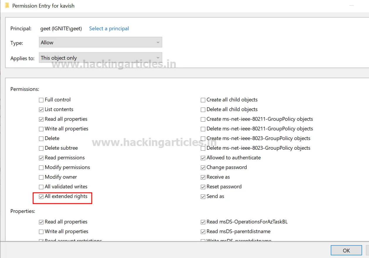 AllExtendedRights Active Directory Abuse